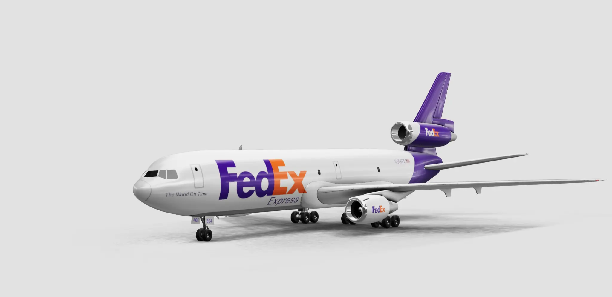 Wide-body aircraft with a custom commercial livery, illustrating product modeling across industries
